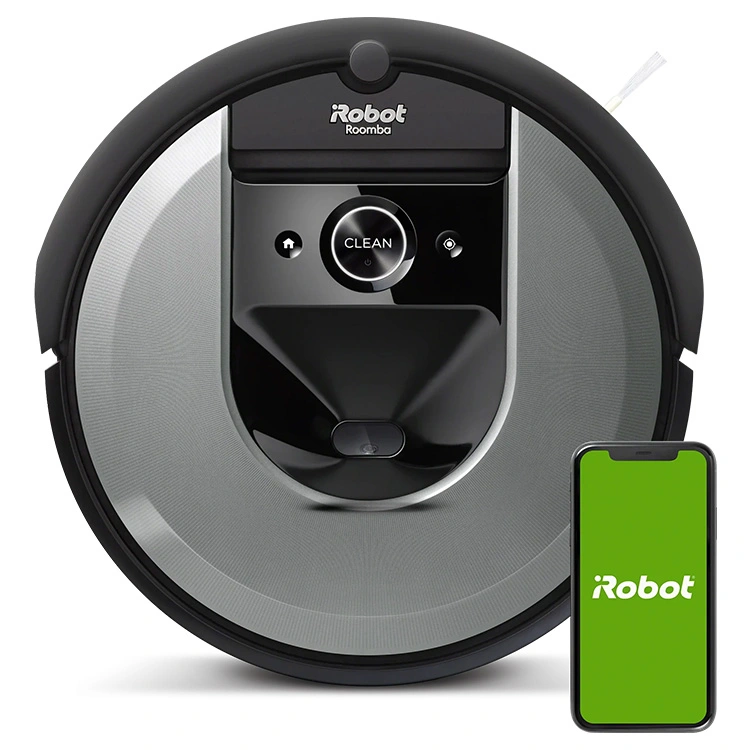 Billede af robotstøvsugeren iRobot Roomba i7 Plus med hvid baggrund
